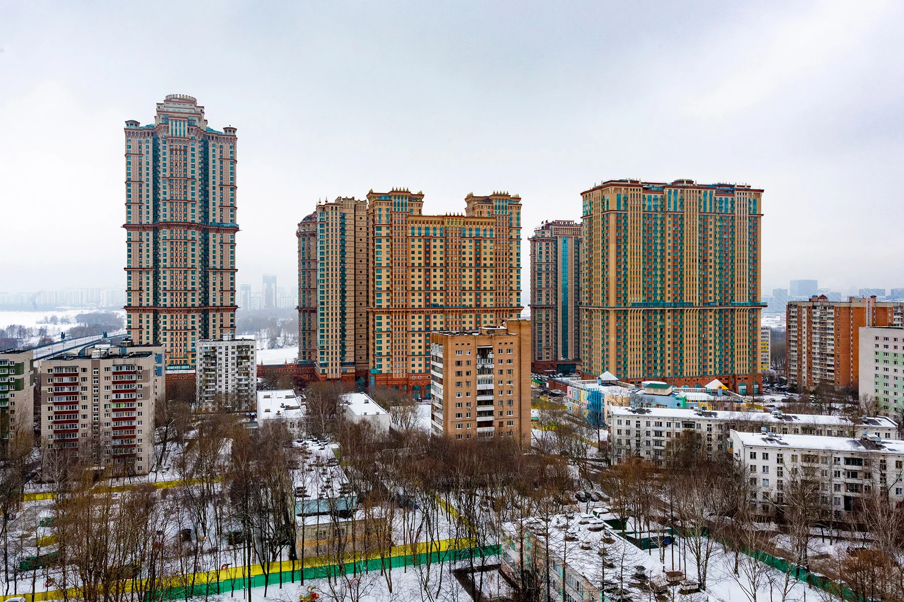 Large residential tower blocks in Moscow.