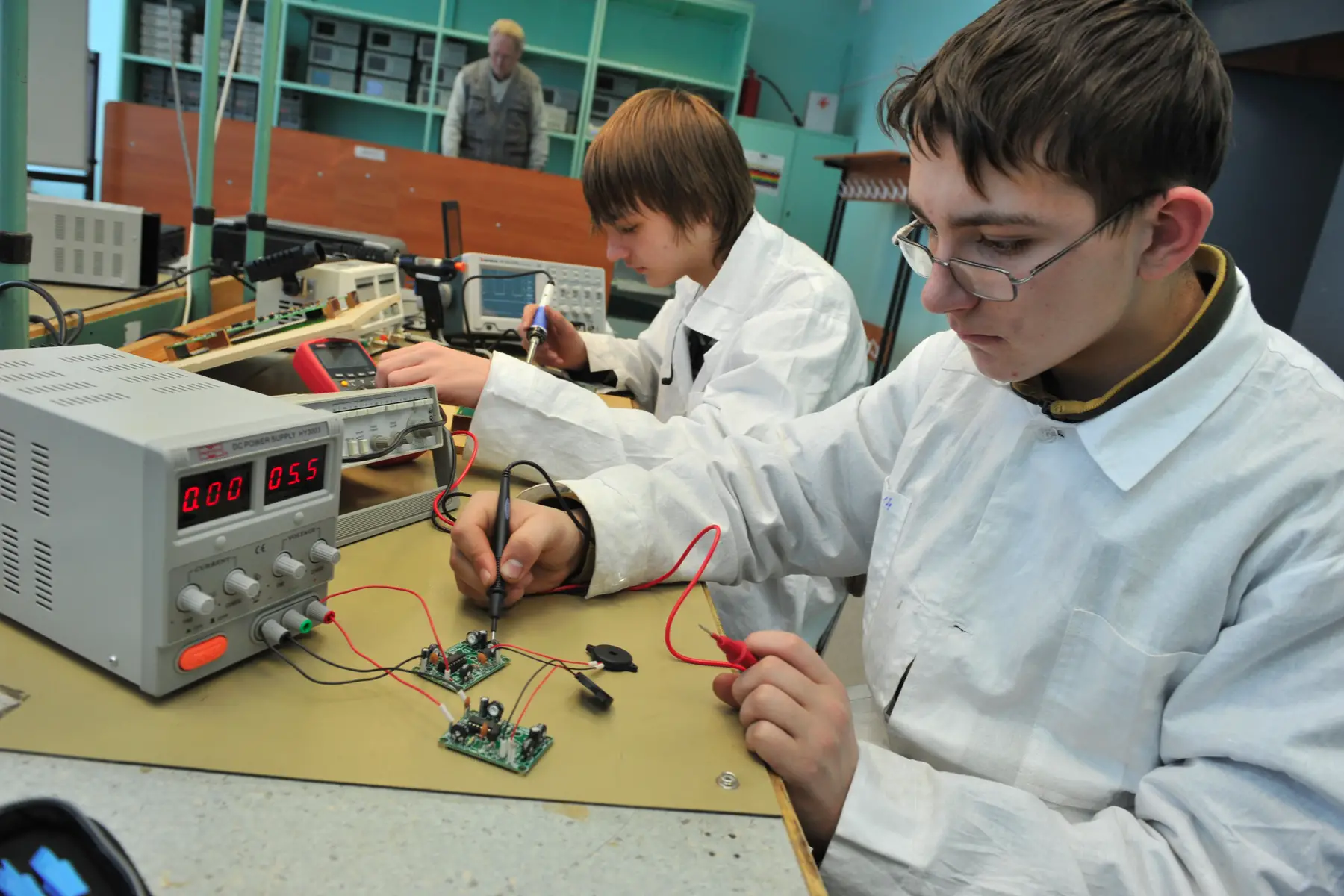 Students at a vocational school in Russia