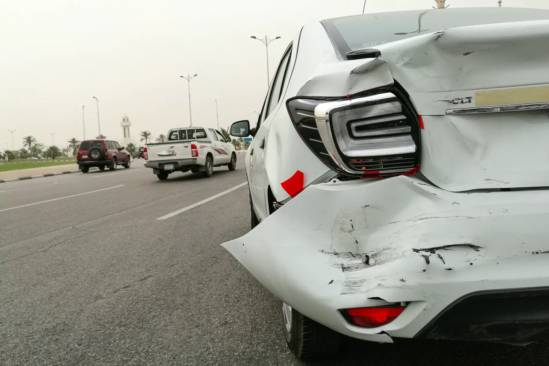 Car crash on a Saudi highway