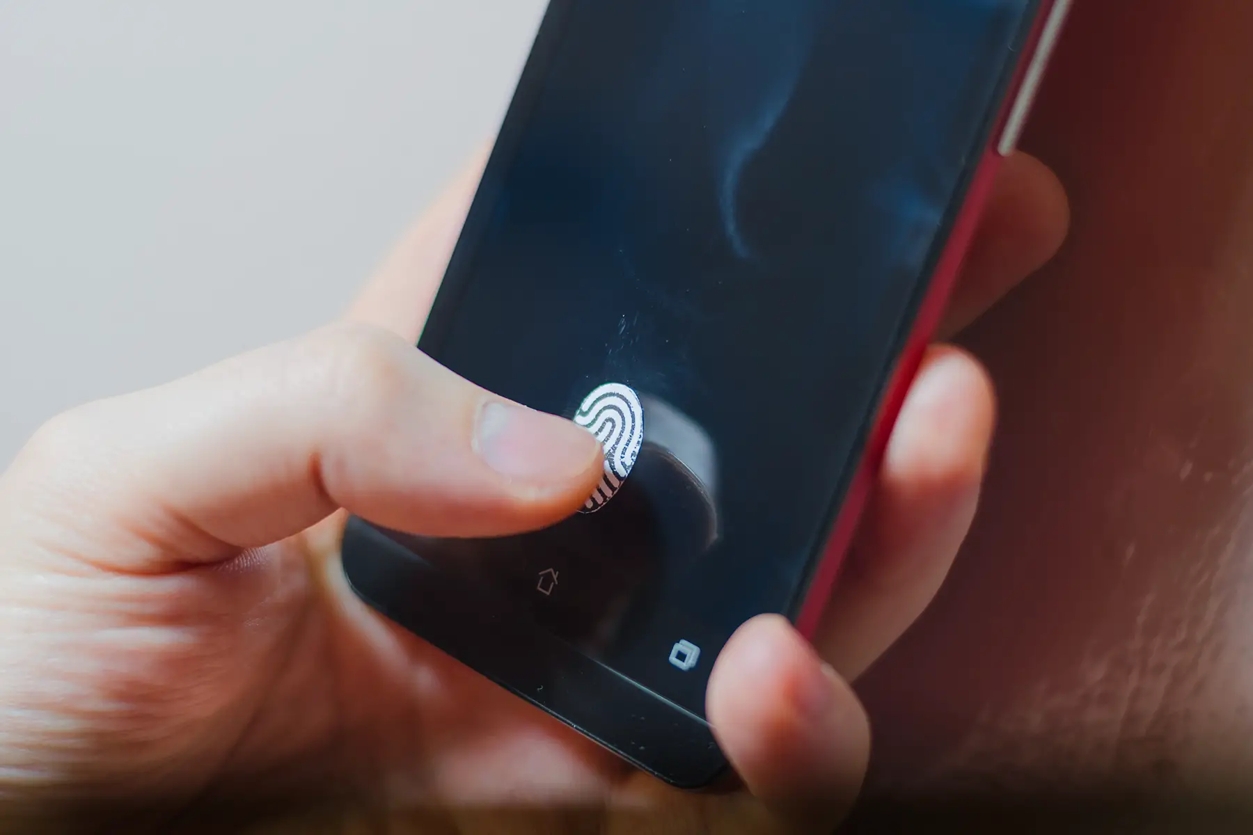 Fingerprint scan on a mobile phone
