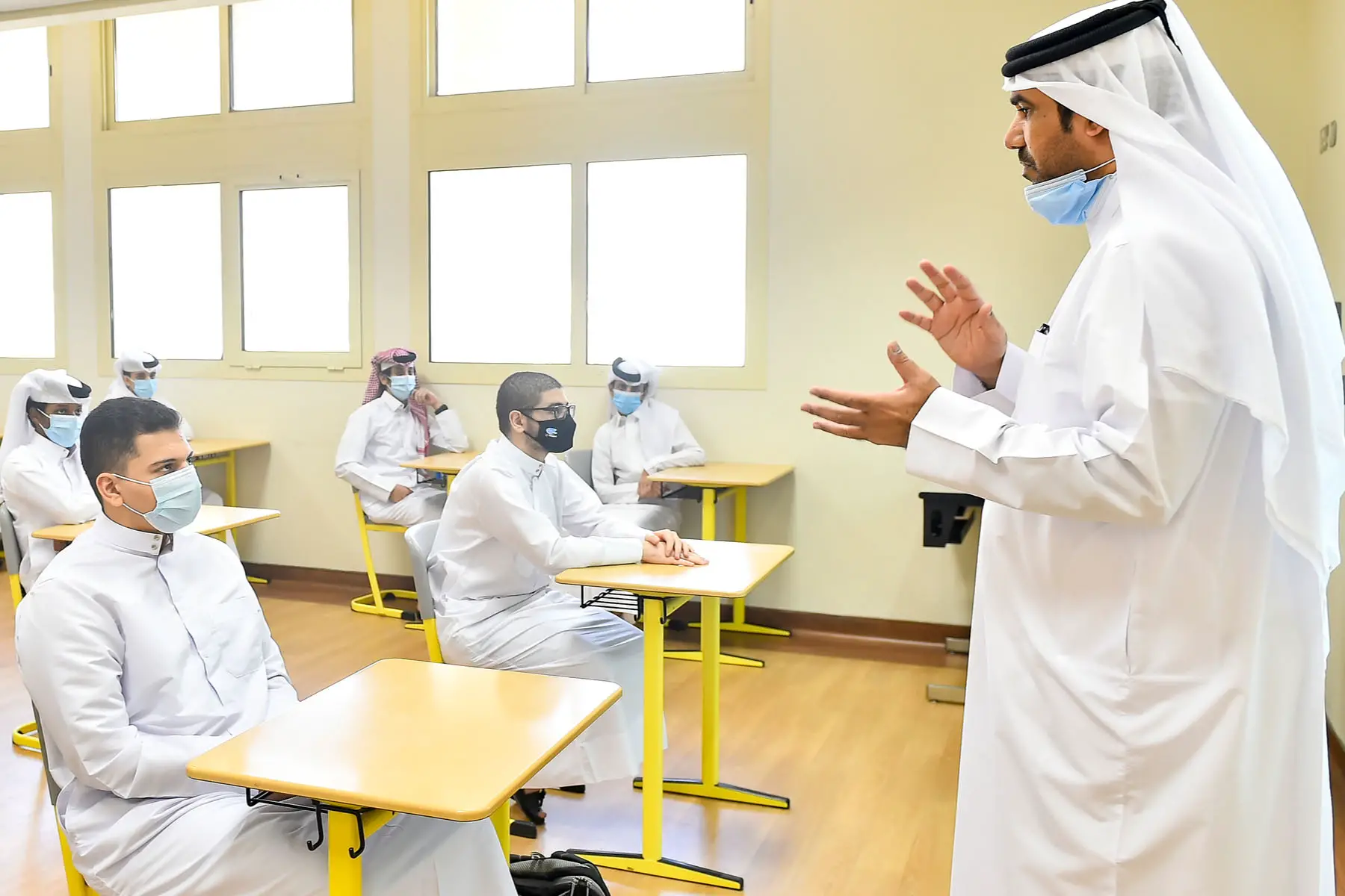 Saudi public secondary school students in a classroom