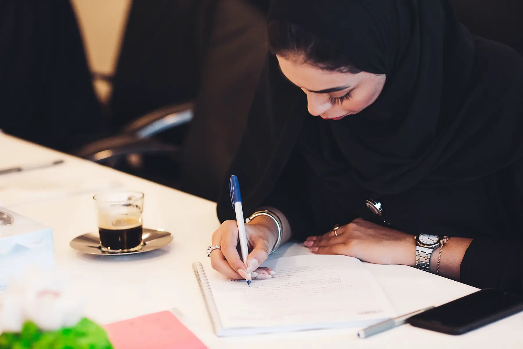 Saudi woman working in an office