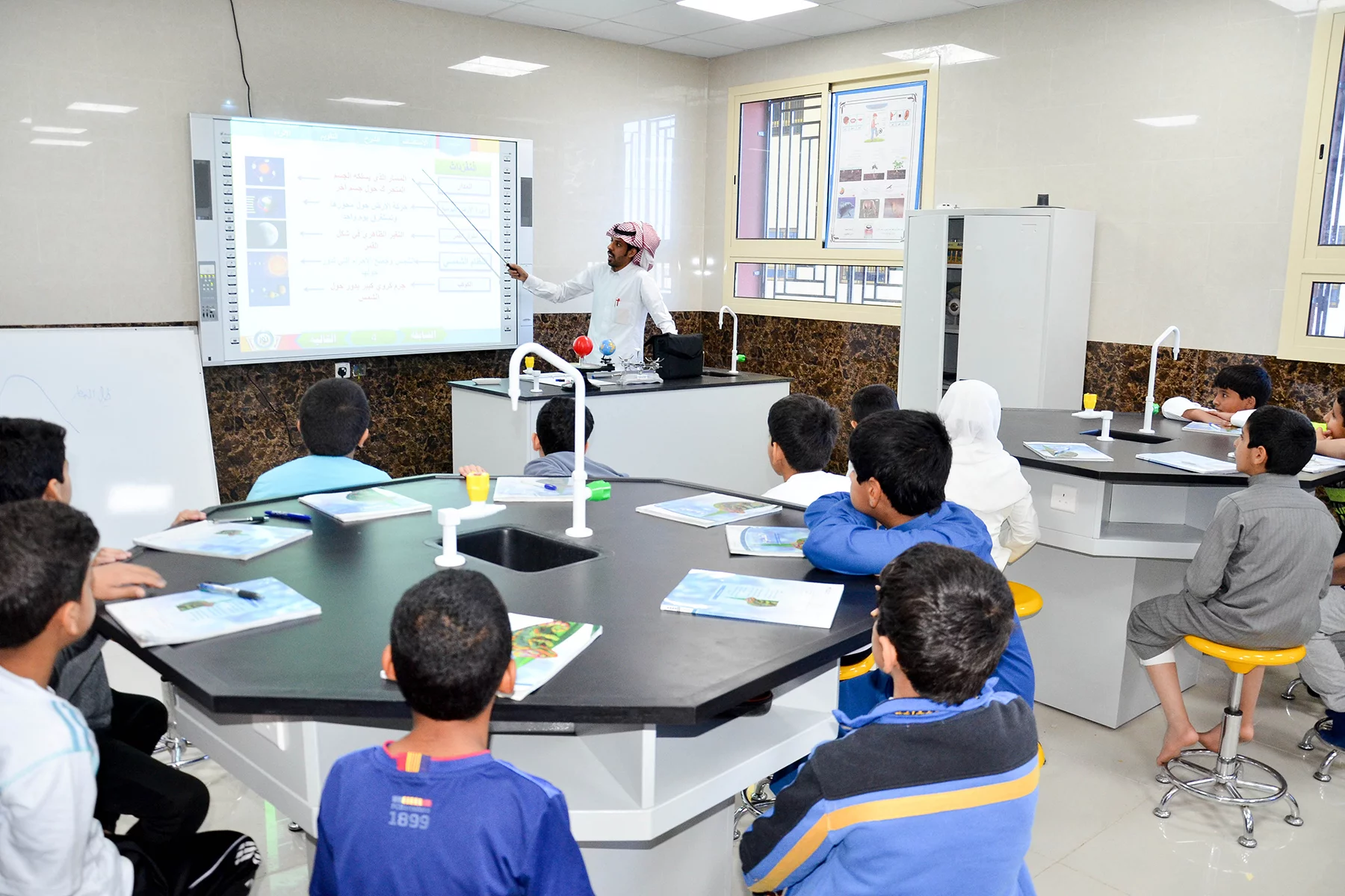 Science class at a school in Saudi Arabia