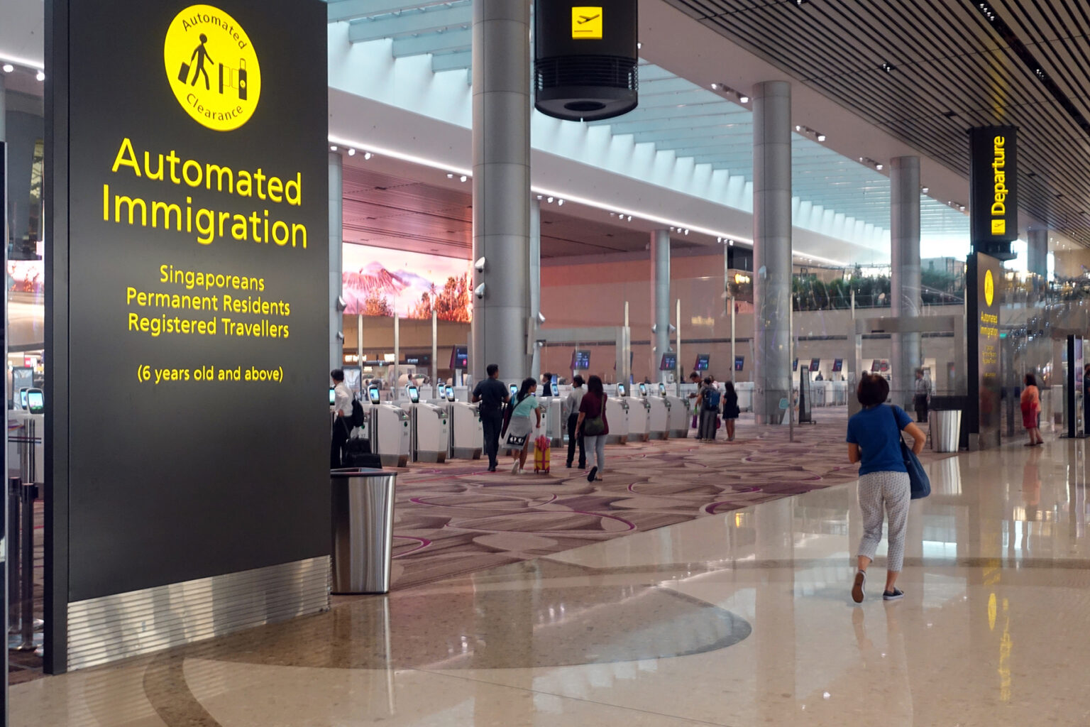 Immigration at an airport in Singapore