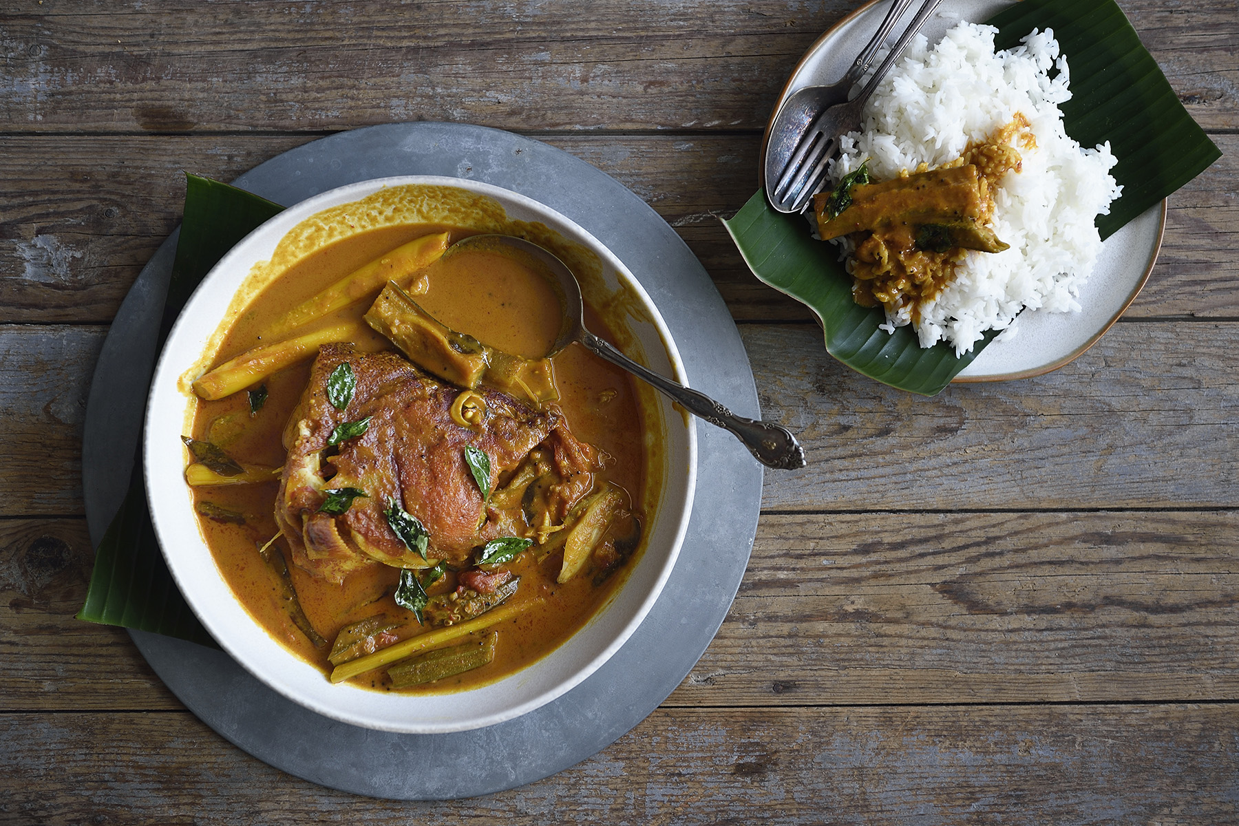 Singapore fish head curry with rice