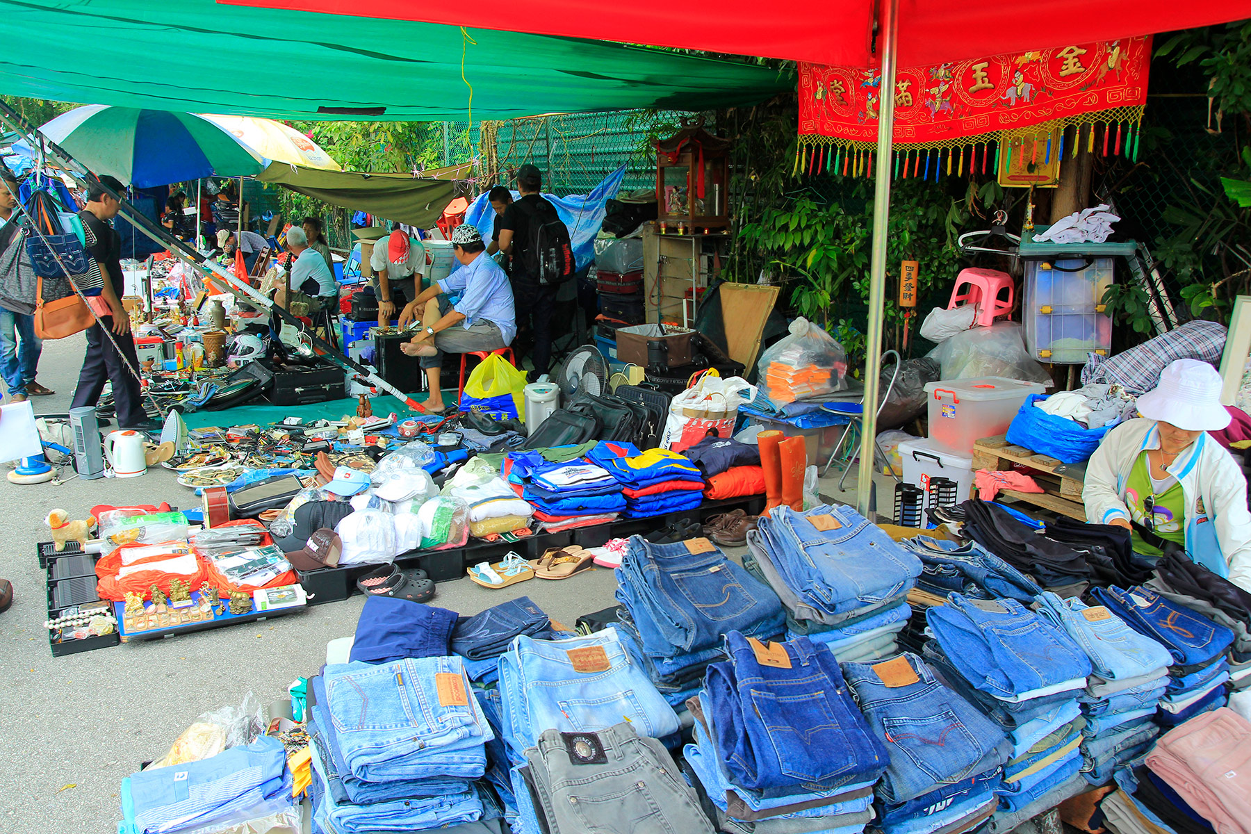 Clothes at a market in Singapore