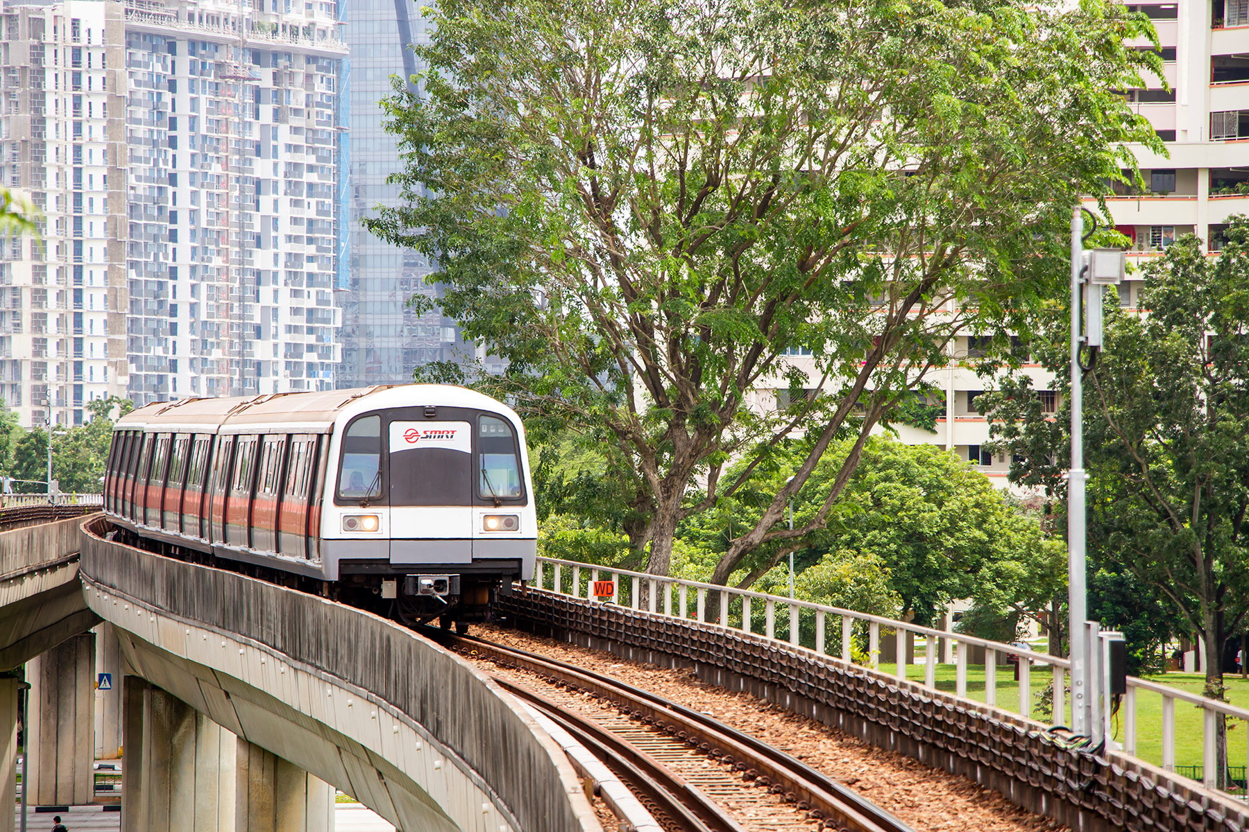 An MRT train approaching