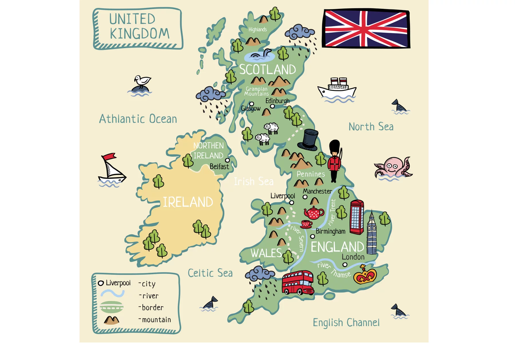 UK language: map of the UK