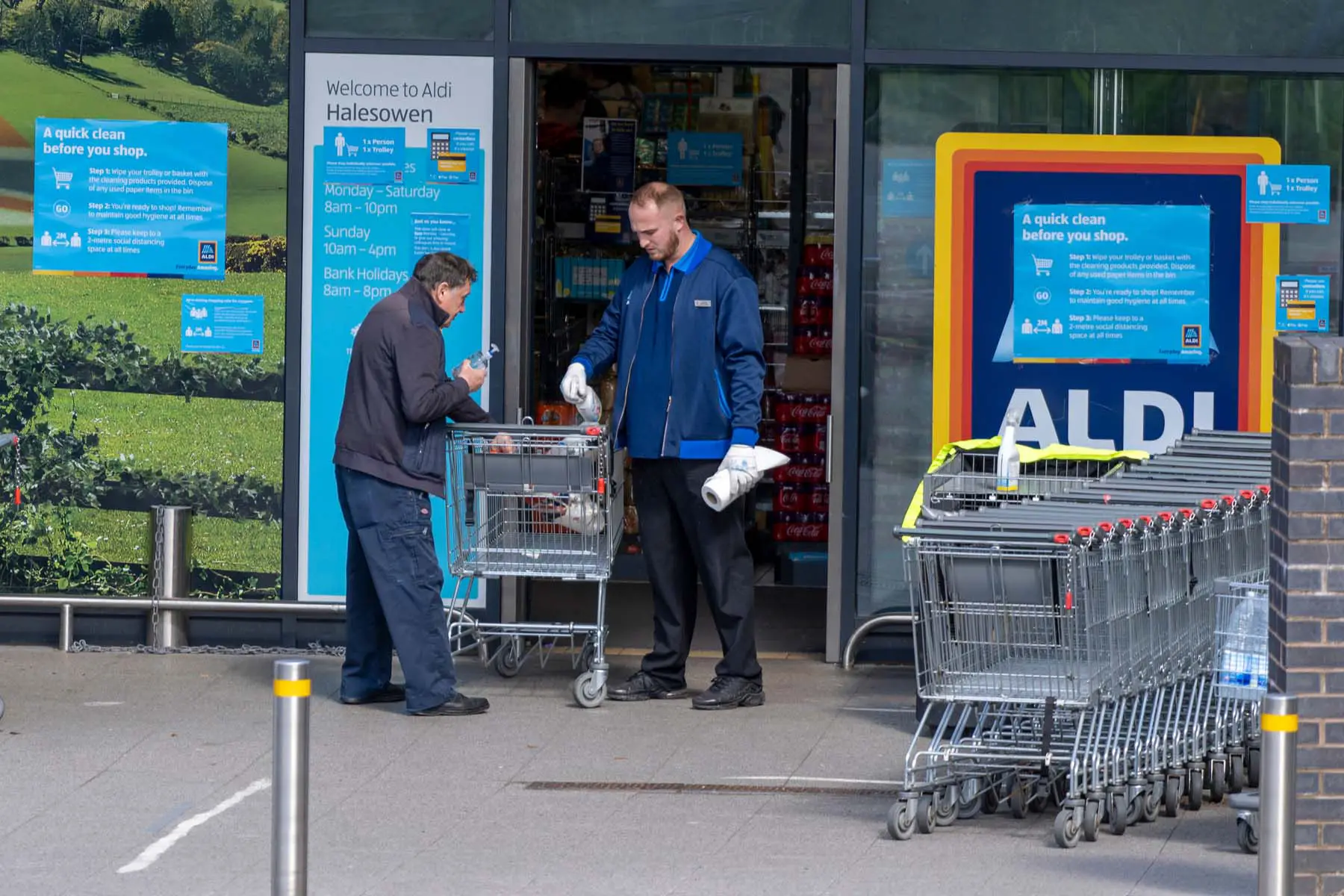Supermarket workers in the UK