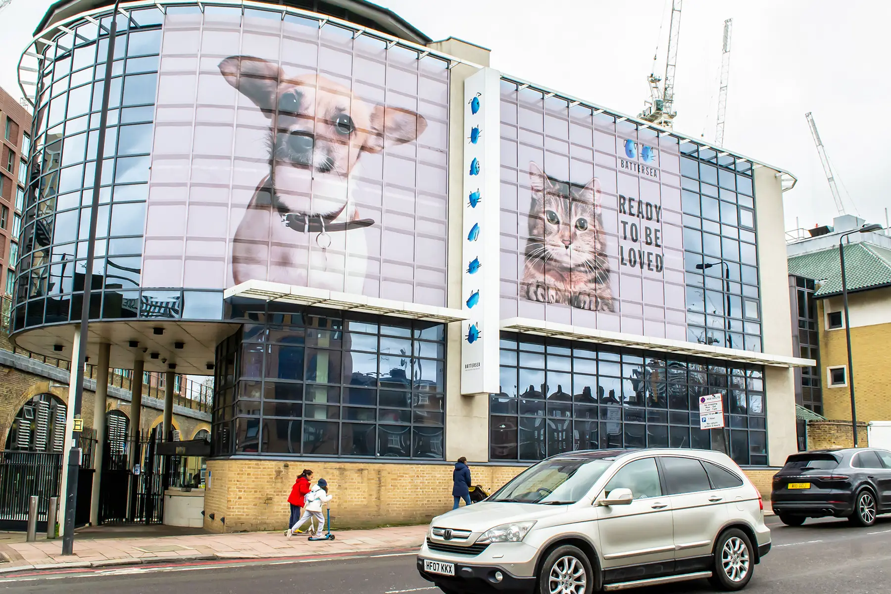 an exterior shot of Battersea Dogs and Cats home in London