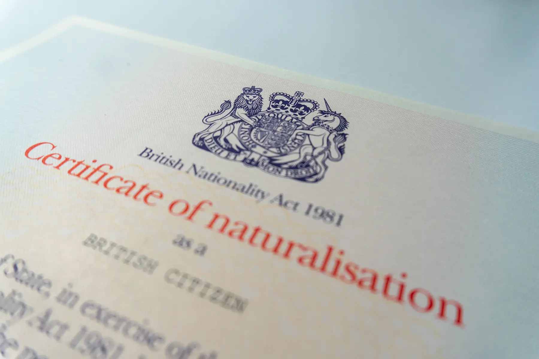 British citizenship certificate