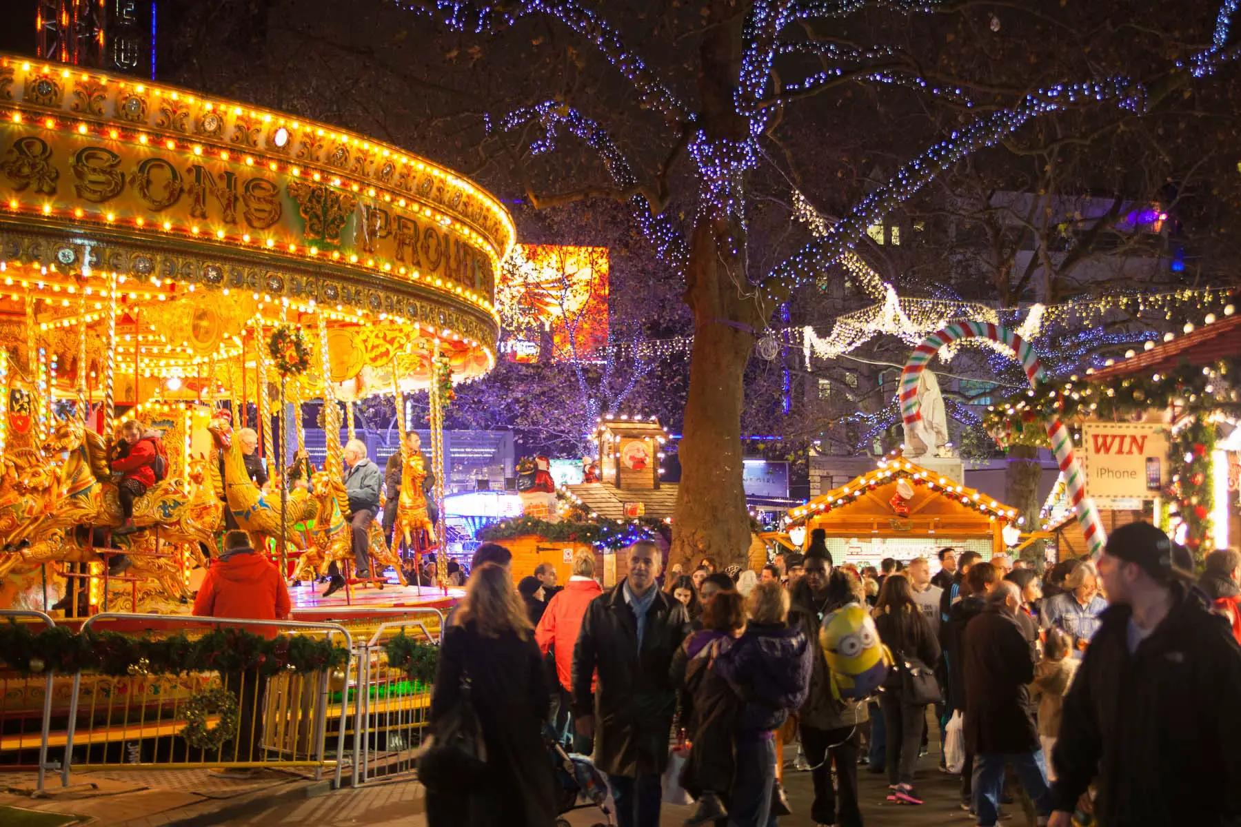 Christmas fair in Leicester busy with revellers