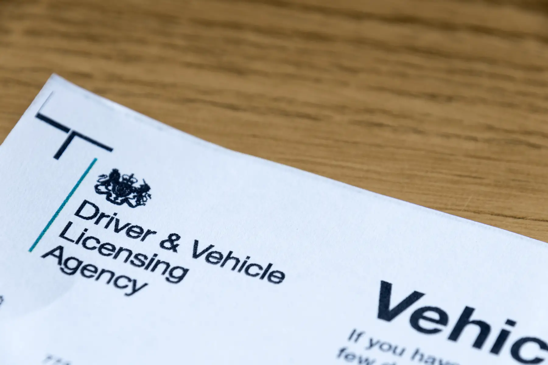 A letter from the Driver and Vehicle Licensing Agency in the UK