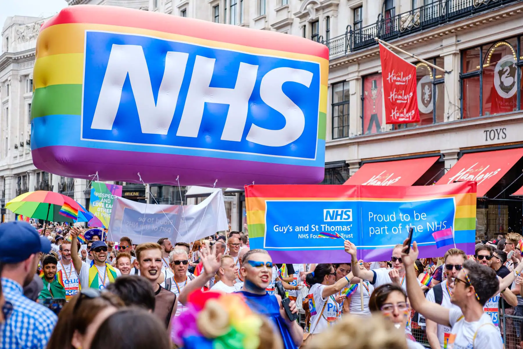 NHS workers at Pride parade