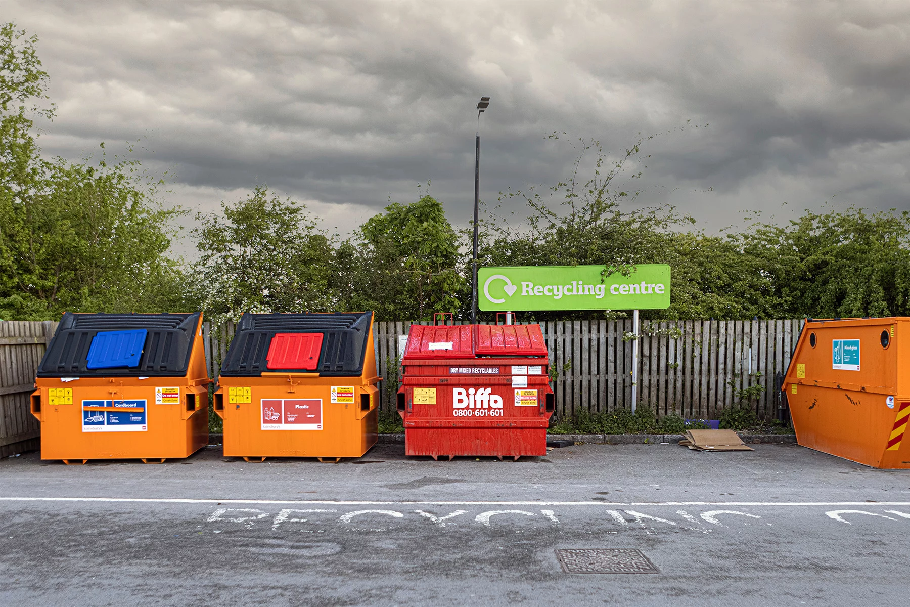 Recycling center in Royal Wootton Bassett, UK