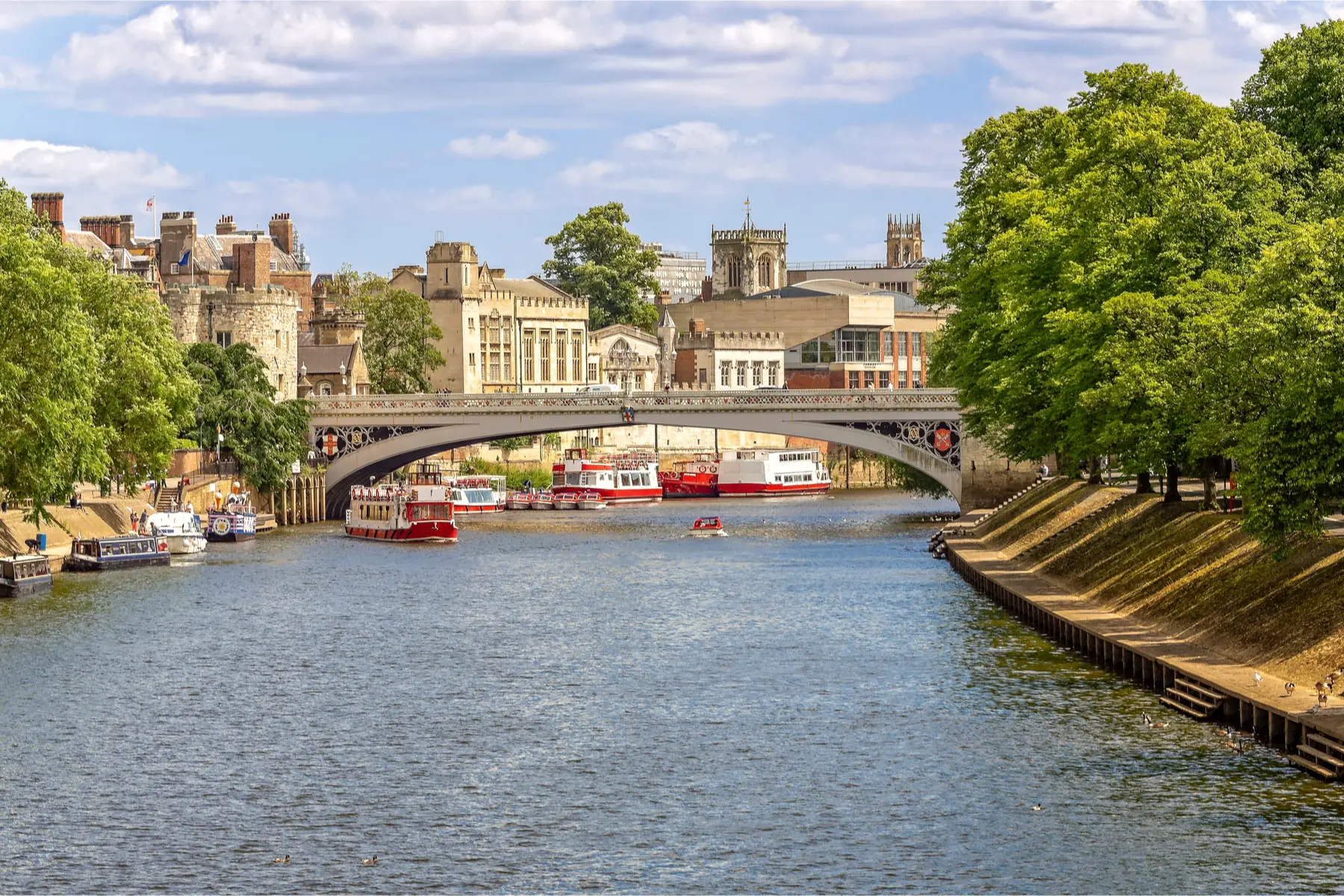 view of the River Ouse flowing through York, UK