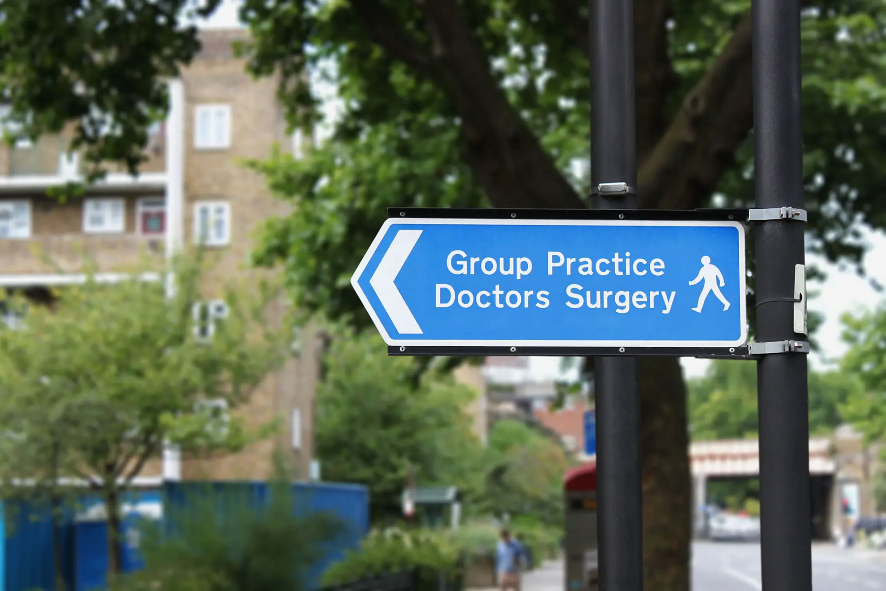 Sign leading to a doctor's office in the UK