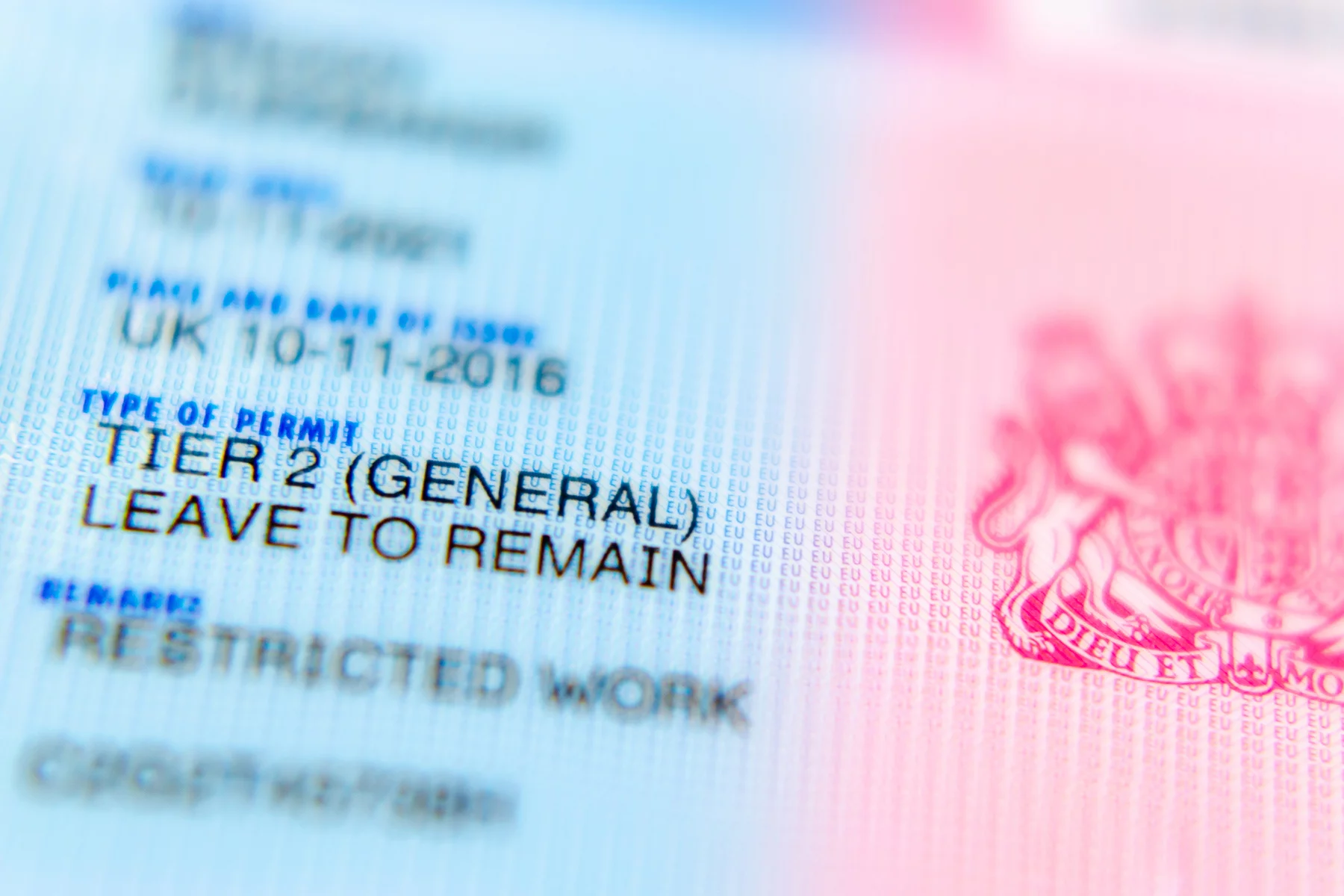 A Tier 2 residence permit for the UK