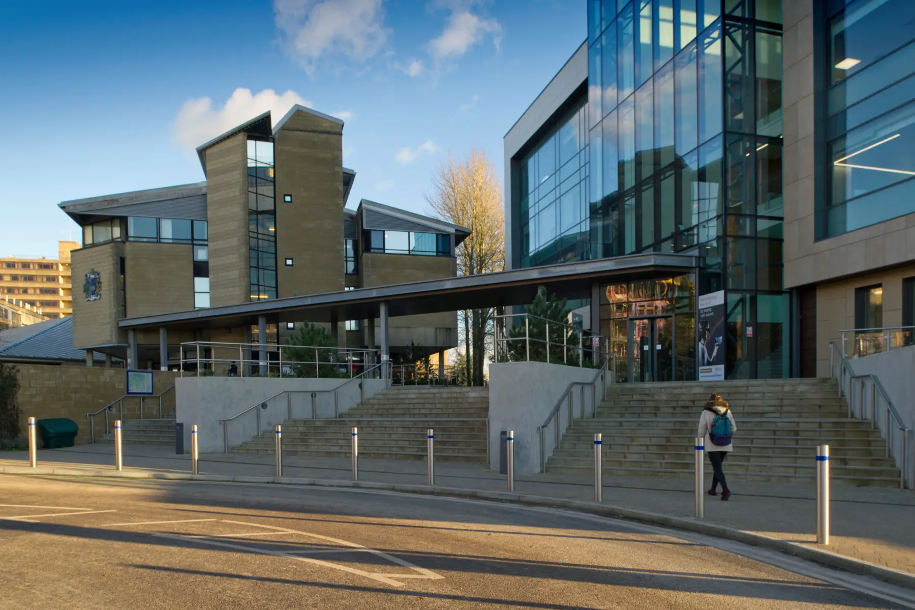 Exterior of the University of Bath. Modern building.