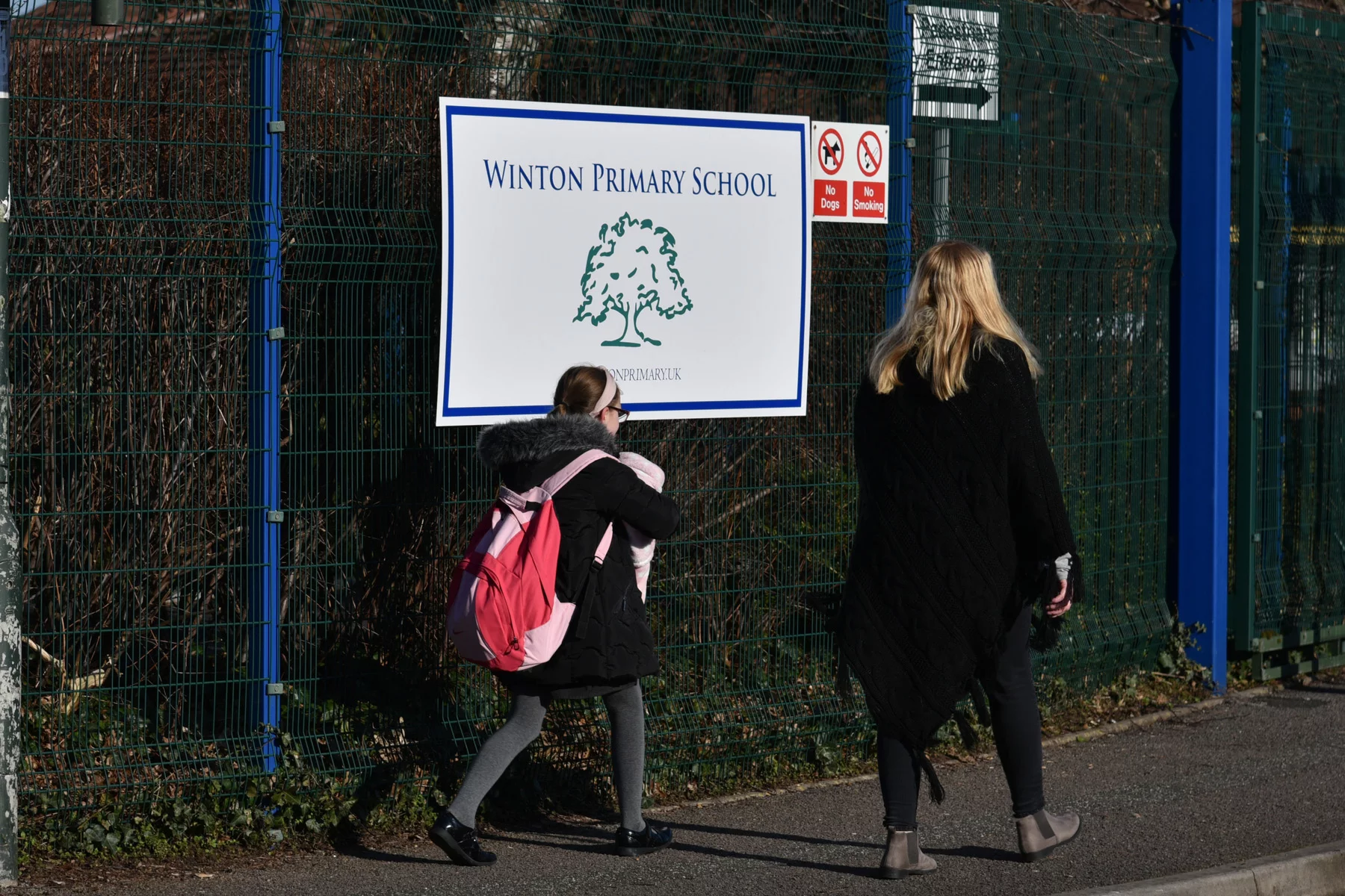 parent walig child to school, parental involvement, Winton Primary School