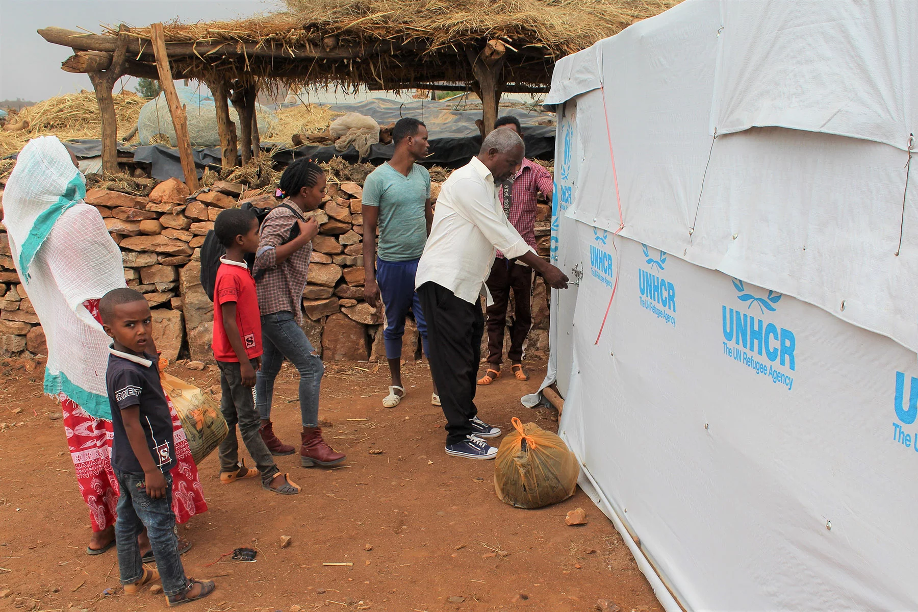 UNHCR with Eritrean refugees