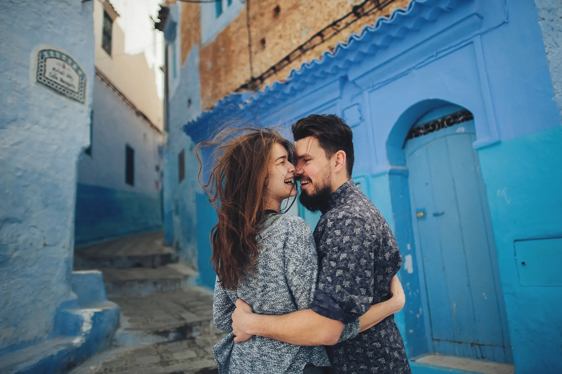 A couple in Chefchaouen