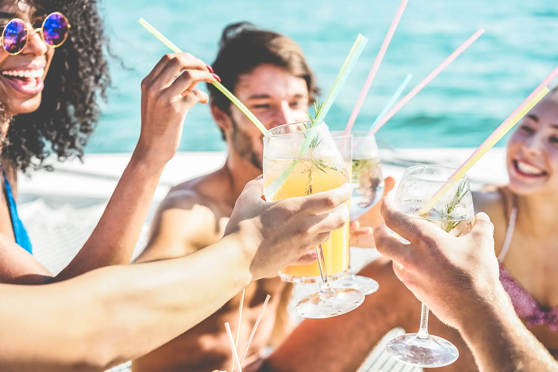 Saying 'cheers' in the Pacific with tropical drinks