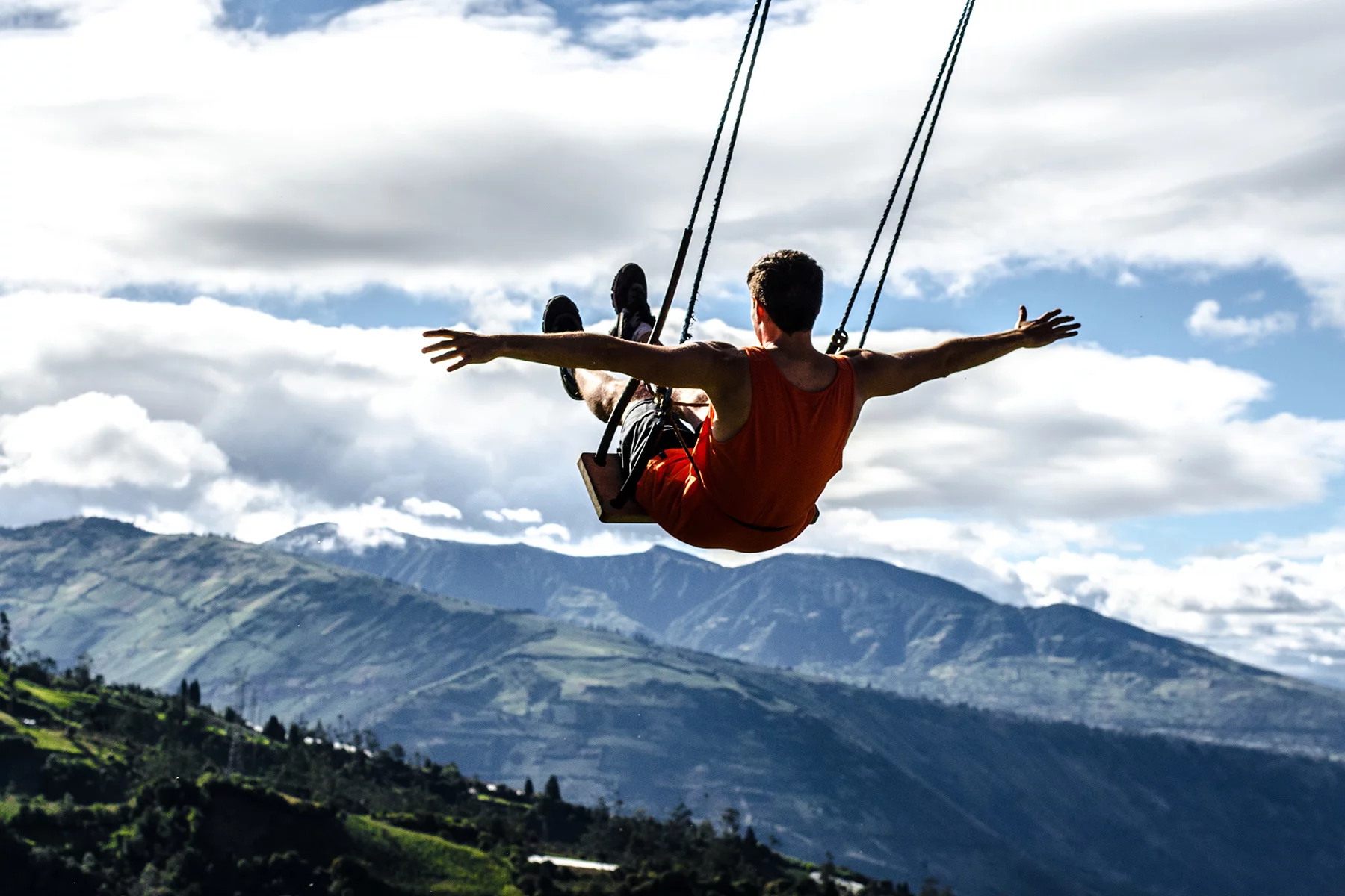 Swing over the jungle in Baños de Agua Santa, Ecuador