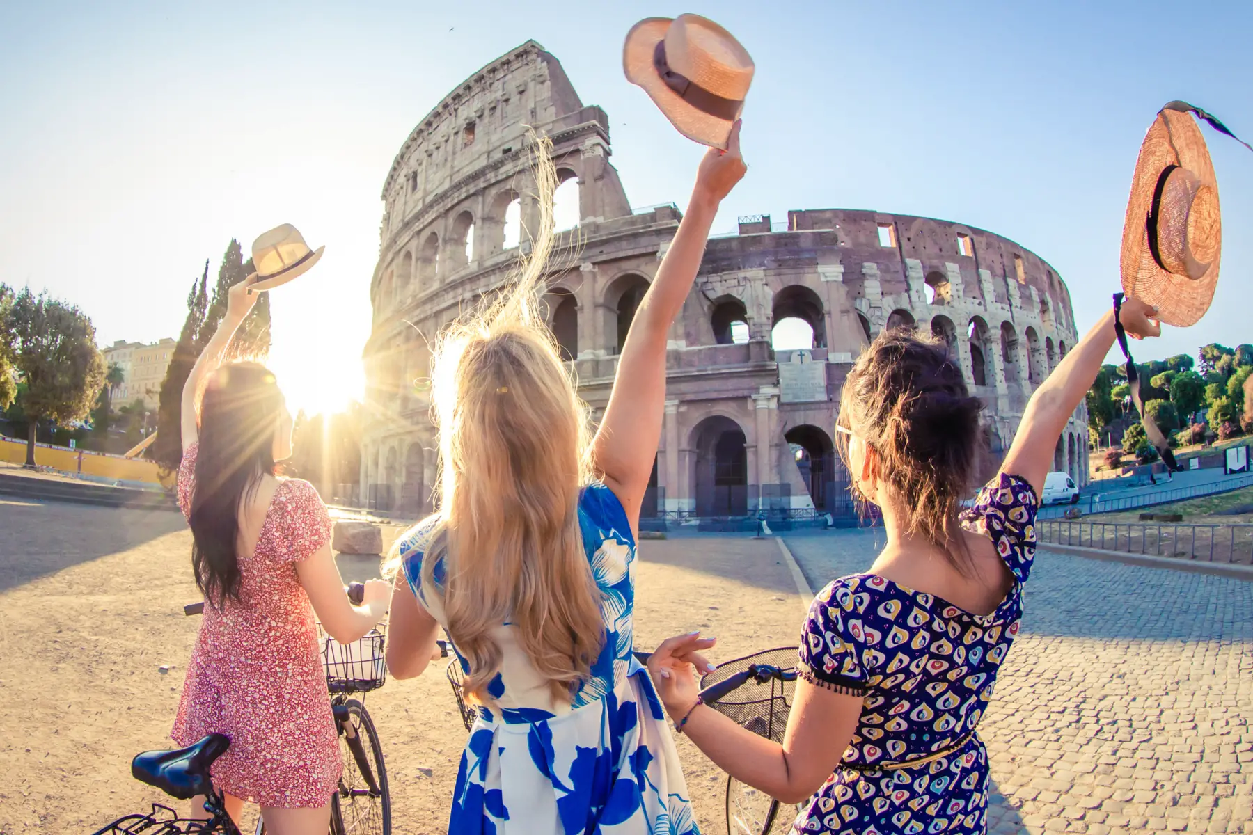 Three women sightseeing in Rome