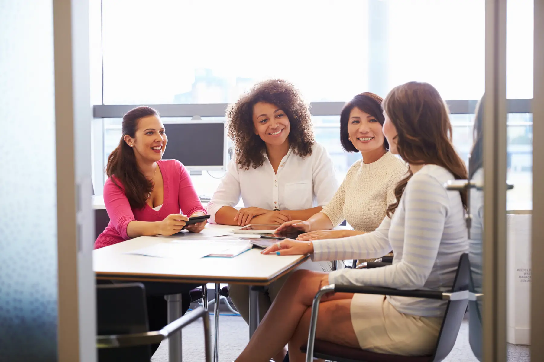 A group of women at a work meeting