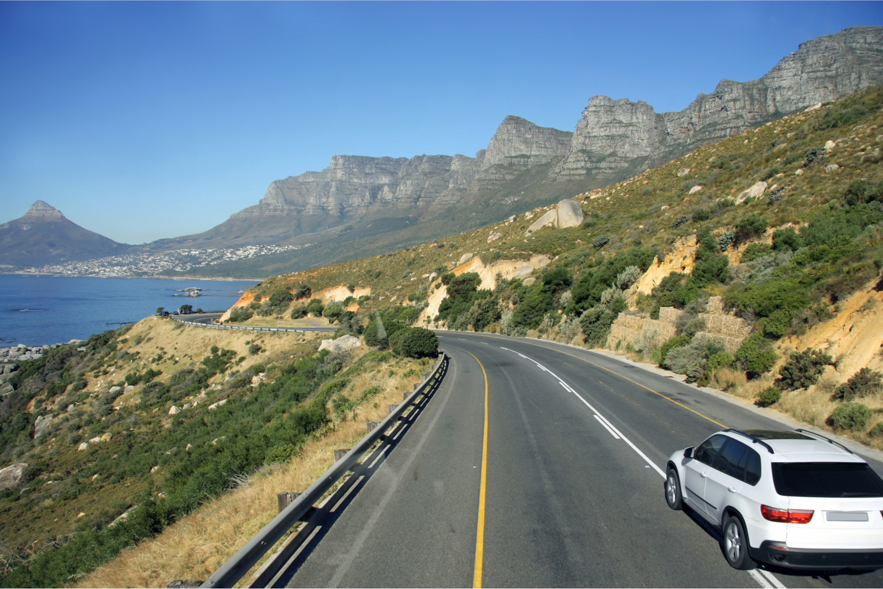 Driving along the South African coast