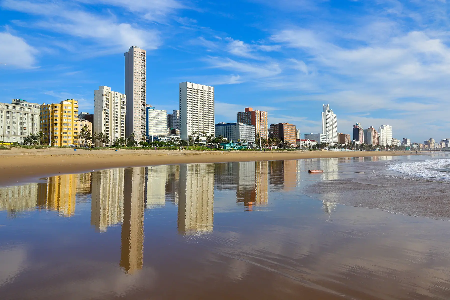 Durban cityscape with reflection