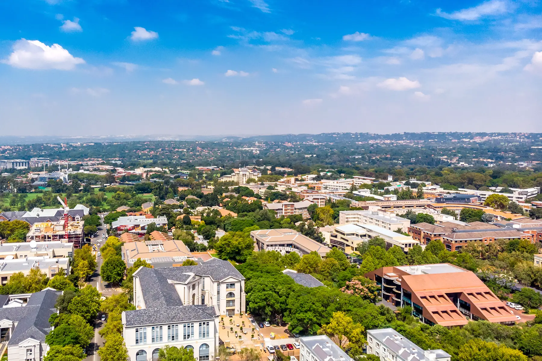 Aerial view of Johannesburg
