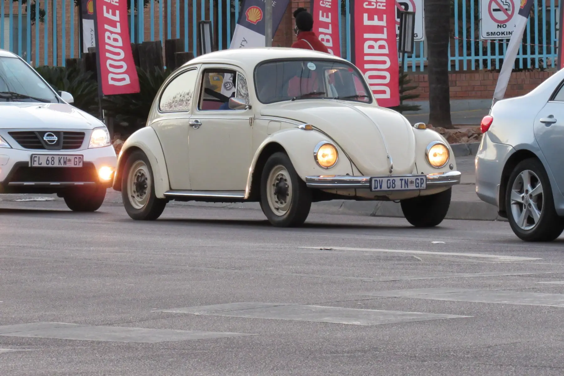 old volkswagen with South African licence plates on street