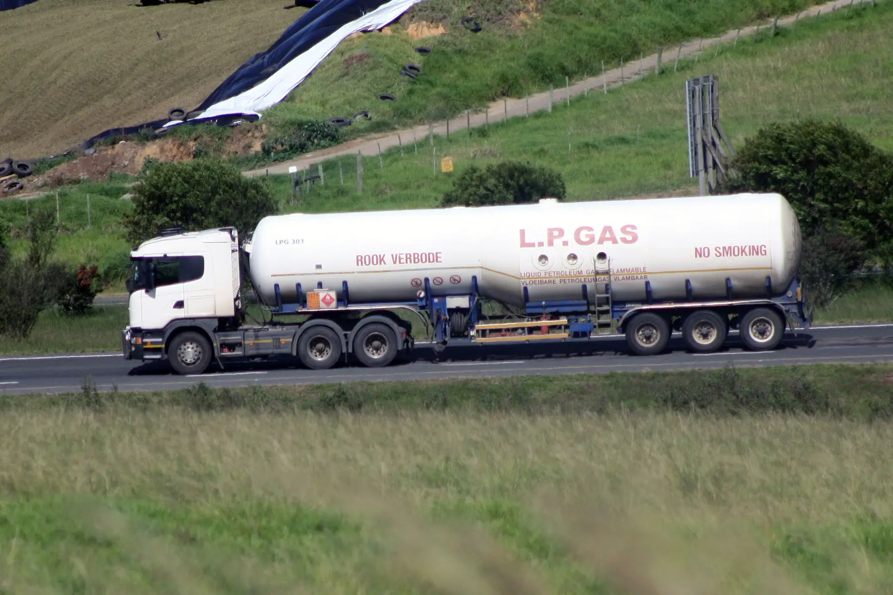 Road truck transporting LPG gas to suppliers