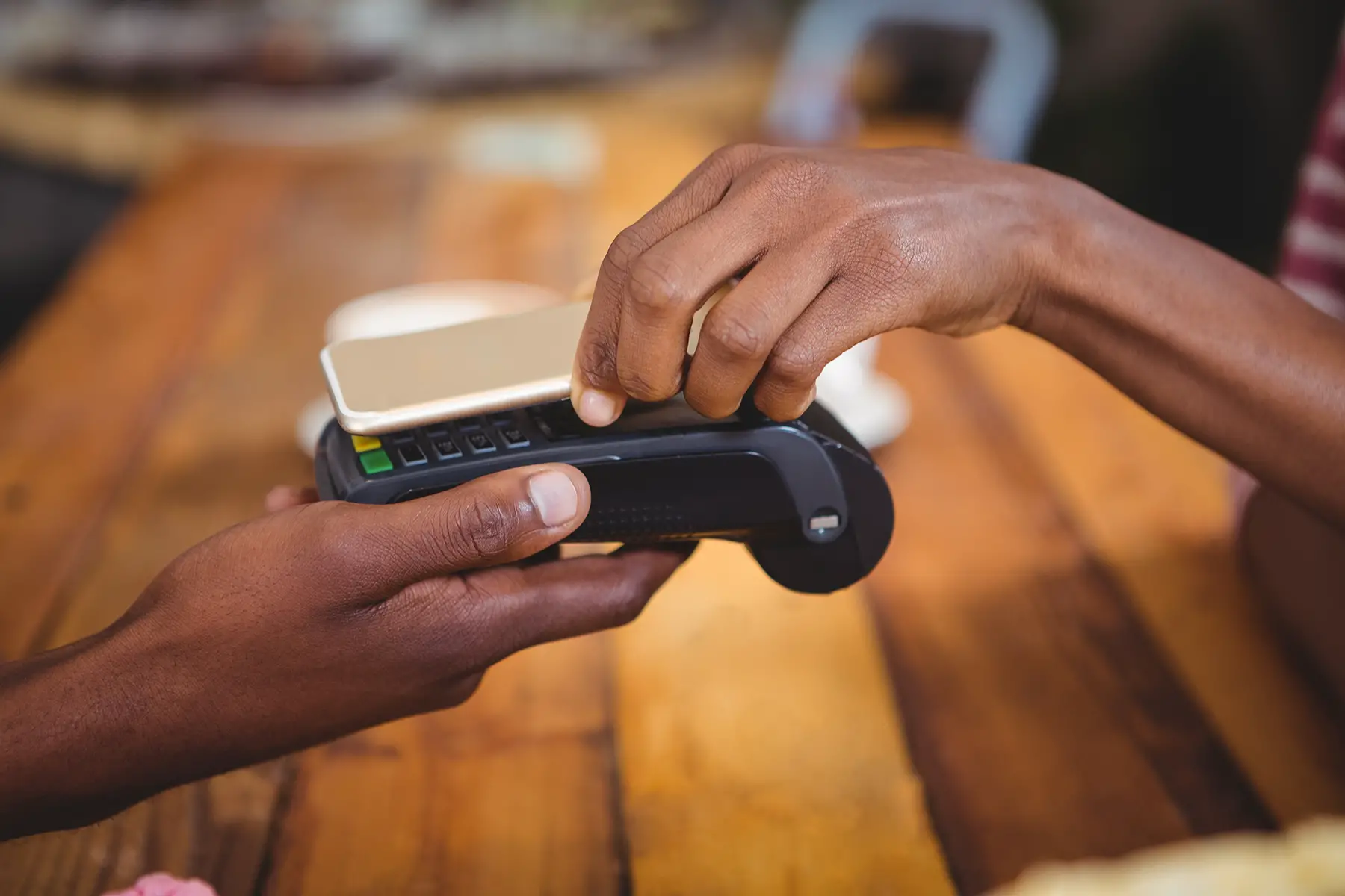Paying the bill with a mobile phone