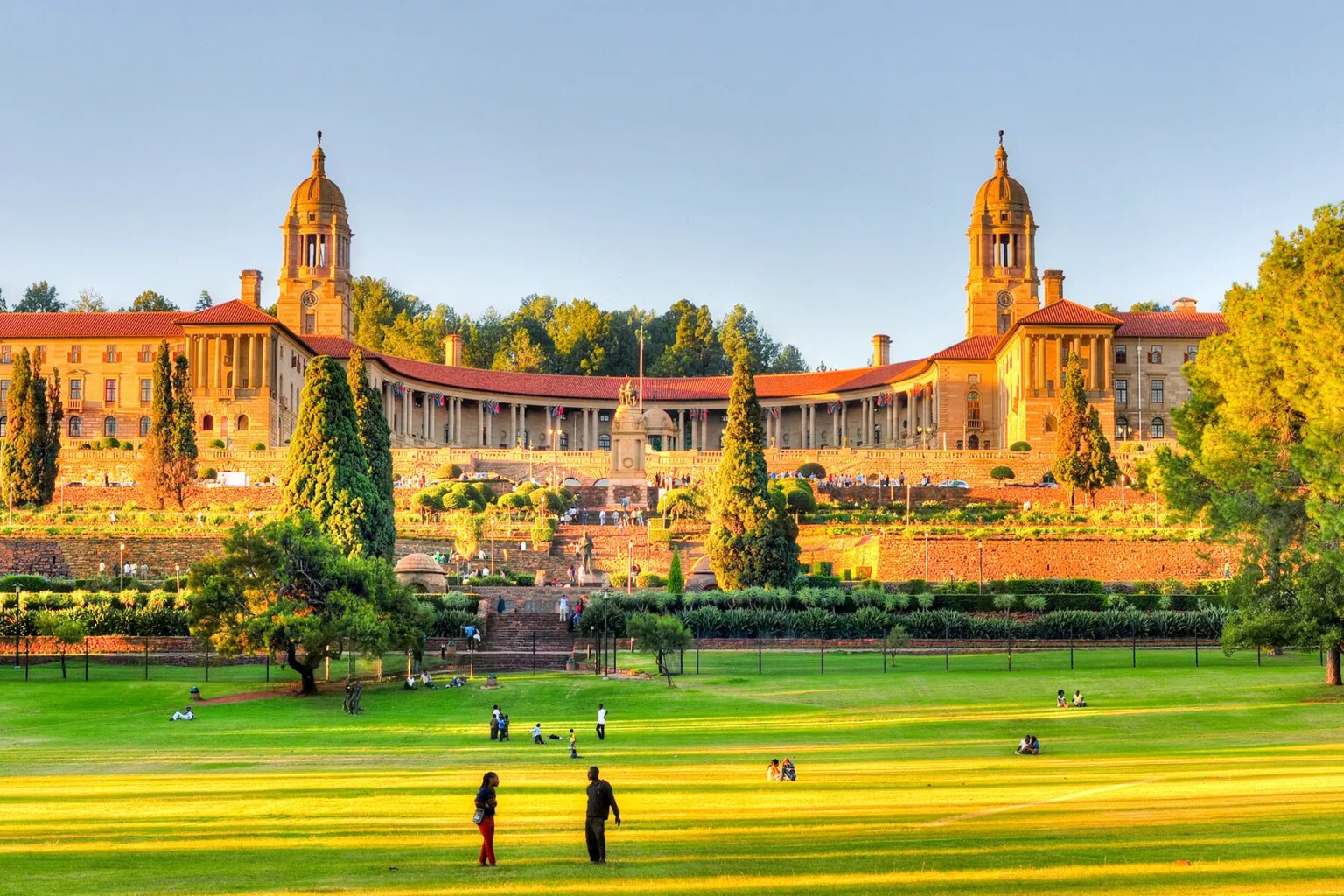 Exterior of the Union Buildings and lawn